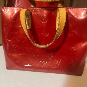 Louis Vuitton Red and Gold Vernis Tote